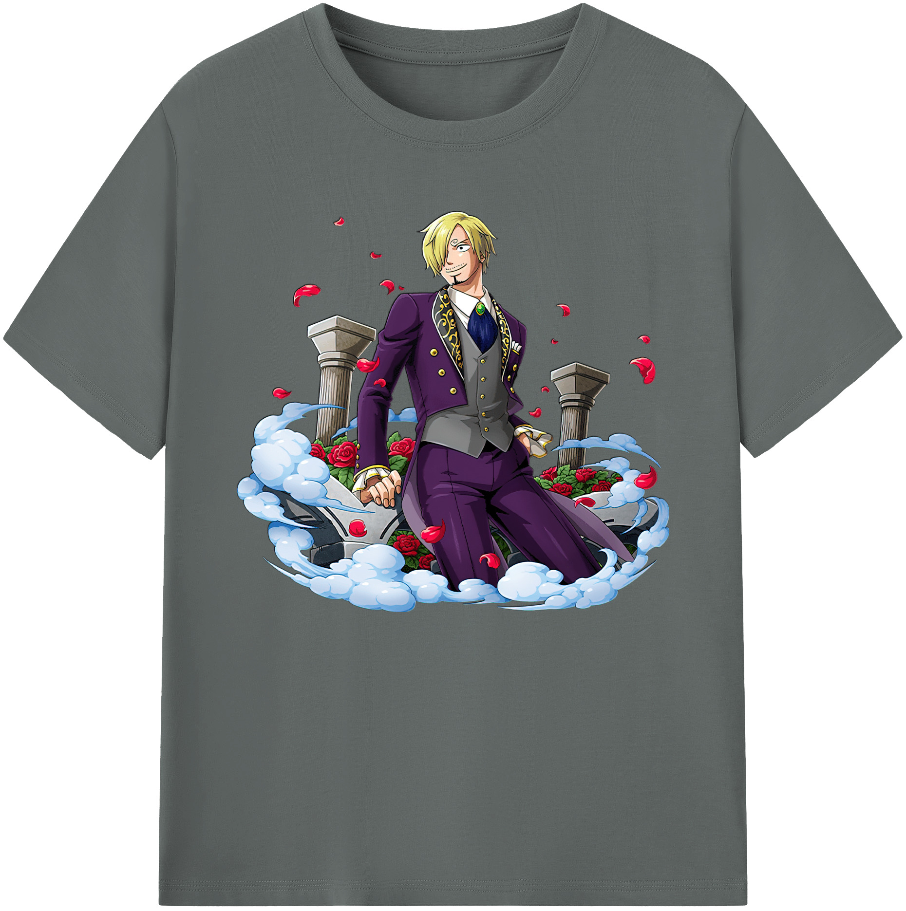 （画像用） ワンピース サンジ ONE PIECE Sanji 綿100％ メンズ半袖Tシャツ｜肌触りやわらか＆通気性